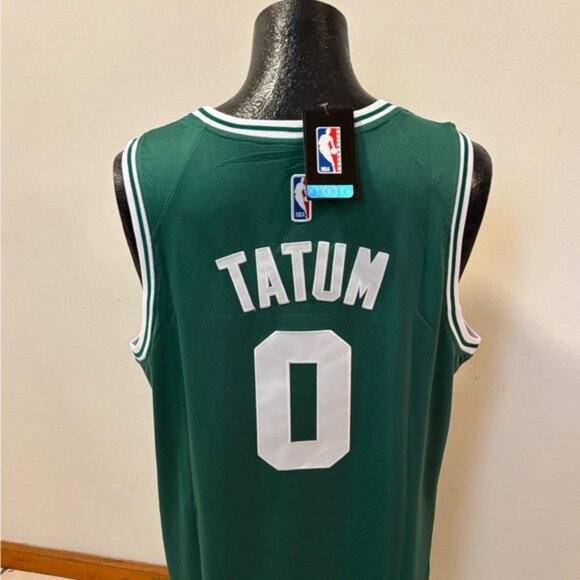 Boston Celtics Jayson Christopher Tatum Jr. # 0 Jersey Green/White , Unisex - Picture 1 of 12